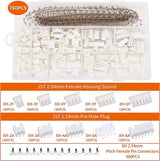 Dupont-krimptangset Ratelkrimptang met 1550 stuks 2,54 mm Dupont mannelijke/vrouwelijke pinconnectoren en 760 stuks 2,54 mm 3,96 mm, enz. JST-XH-connectoren voor AWG 26-20 (0,1-0,5 mm²)