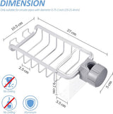 Waterkraan opbergrek, spoelorganizer aluminium, sponshouder keuken met afvoerkist, gootsteenorganizer, afdruiprek, gootsteen caddy organizer voor keuken, badkamer, toilet