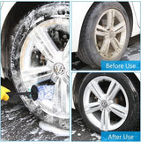 Velgenborstel voor aluminium velgen, premium microvezel velgenborstel voor een bijzonder zachte reiniging tot in het diepe velgbed, lange professionele autoreiniging, velgenreinigingsborstel