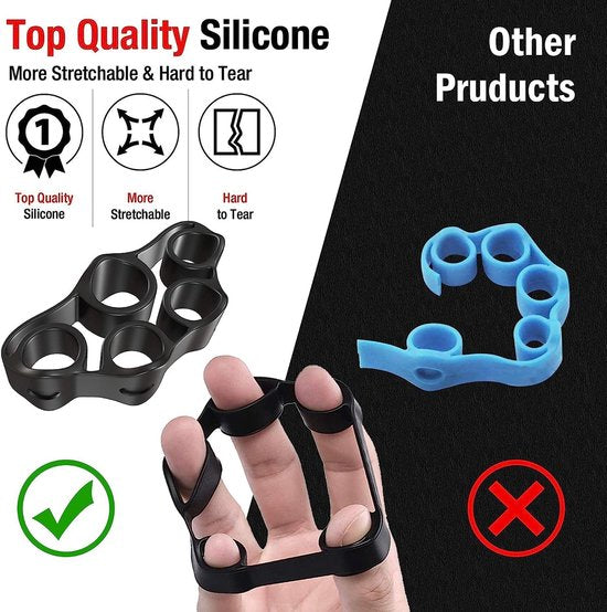 Handtrainer, vingertrainer, set van 5, onderarm-handtrainer, vingeroefening, verstelbare grijper voor het herstel van blessures en spieropbouw