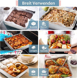 cakevorm, roestvrij staal, vierkante Brownie bakvorm ovenschaal set van 2, 20 x 20 x 5 cm, perfect voor taarten / brownie / lasagne, gezond en niet giftig, vaatwasmachinebestendig