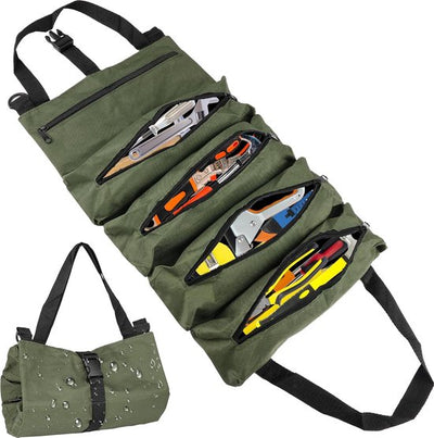 Gereedschap roltas canvas moersleutel gereedschapstas roll up bag multifunctioneel canvas tool organizer roltas gereedschap waterdicht met 5 zakken met ritssluiting voor loodgieter ambachtslieden Gereedschap roltas canvas moersleutel gereedschapstas roll up bag multifunctioneel canvas tool organizer roltas gereedschap waterdicht met 5 zakken met ritssluiting voor loodgieter ambachtslieden