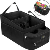 Auto-organizer kinderen/baby - opbergdoos voor achterbank met stoffen vak en bekerhouder - auto-accessoires om chaos te verminderen