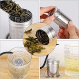 2 theezeef voor losse thee, theefilter, roestvrij staal, theezeef, thee-infuser, thee-infuser met lekbak, kruidenzeef, theezeef voor theepotten, kopjes, keuken