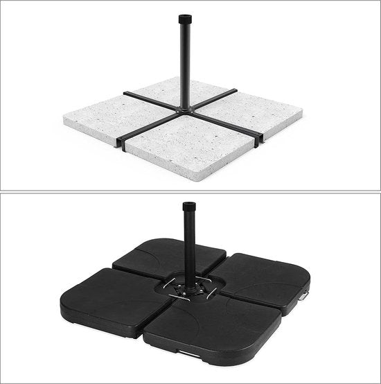 Plaatstandaard voor parasolstokken tot 38-48 mm, geschikt voor wegplaten/parasolstandaard (levering zonder platen), zwart