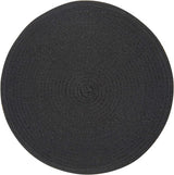 Set van 6 ronde geweven placemats, zwart, katoen, hittebestendig, wasbaar, antislip, voor keuken, feest