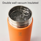 Reusable Water Bottle Made of Recycled Stainless Steel - Environmentally Friendly & Reusable - Sun Orange - 1L