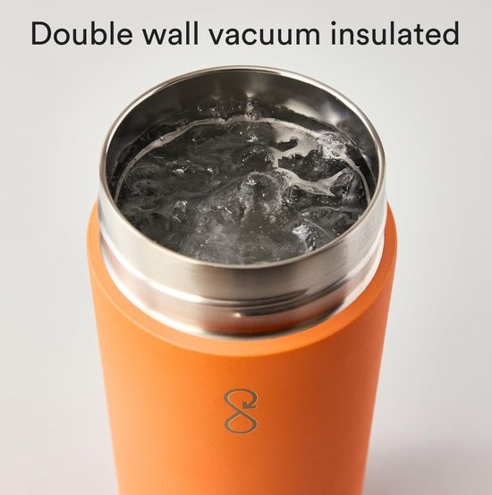 Reusable Water Bottle Made of Recycled Stainless Steel - Environmentally Friendly & Reusable - Sun Orange - 1L