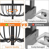 Fruitmandstandaard 5 niveaus Fruitschaal Metaal Mat voor meer ruimte op het werkblad Keukenstandaard met fruitschalen Organizer voor brood, snacks, groenten (zwart)