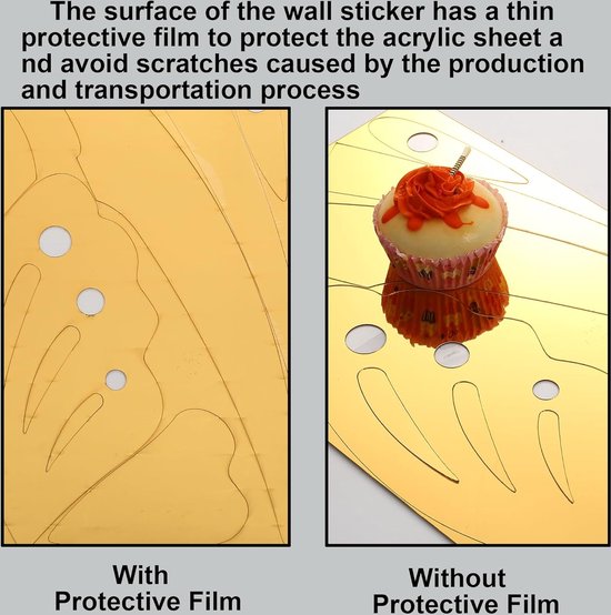 Muurtattoo bloem 3D DIY spiegel muursticker voor woonkamer muursticker voor slaapkamer wanddecoratie voor bank achtergrond TV muur achtergrond (59 x 31 inch, goud)