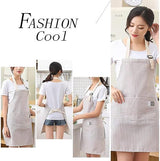 Katoenen keukenschort, 4 stuks, verstelbare schort met zakken, voor dames en heren, om te koken, bakken, schilderen, huishoudelijk werk (blauw, groen, rood, bruin), kleur