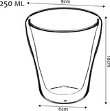 Dubbelwandige glazen, set, 250 ml, thermoglazen van borosilicaatglas, drinkglazen voor thee, koffie, cappuccino, water, sap, ijsthee, koffieglazen, theeglazen met zweefeffect (Birt, 2)