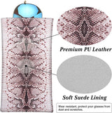 Brillenkoker, 2 stuks draagbare zonnebrillen etui met kliksluiting brillenkoker zachte bril beschermhoes leesbrillenetui voor dames met reinigingsdoekje