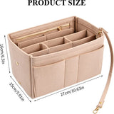 Vilten handtas organizer, beige tas organizer, kleine tas organizer, handtas met sleutelketting, binnzakken voor handtassen, vilten tas organizer voor dames, dames