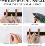 Kapstokhaken, zwart en goud, met 5 haken, deurhaken voor badkamer, keuken, woonkamer en hal