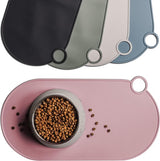 Siliconen bakmat, voor katten en kleine honden, kattenbakonderlegger, waterdicht, antislip, siliconen mat met ophanglus, 49 x 25 cm, roze