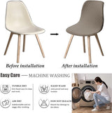 Shell Stoelhoezen Retro Stoelhoezen - Stretch Spandex Print Lounge Hoek - Stoelhoezen voor Eetkamer Keuken Feest Banket Club Home Decor (Taupe, Set van 2)