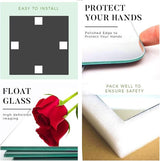 Muurspiegel, zelfklevend, 20,5 x 20,5 cm, 8 stuks, HD glas, spigel, wanddecoratie, spiegeltegels, zelfklevende spiegel voor aan de muur, spiegel, muursticker, kleine spiegelstickers