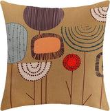 Kussensloop 45 x 45 cm, boho-kussenslopen, set van 4, decoratieve kussenslopen voor bank, kantoor, auto, slaapkamer, thuis, decoratie (bloemen-linnen)