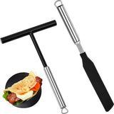 1 set pannenkoekenverdeler, T-vormige pannenkoekenverdeler, deegverdeler, pannenkoeken, spatel, roestvrijstalen pannenkoekenmaker accessoires voor thuis, keuken, bakken, koken