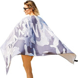 Grote strandhanddoek, microvezel handdoek, 180 x 90 cm, zandafstotend, sneldrogend, microvezel strandhanddoek, groot, voor strand/zwembadside/strandstoelen (zwemmergrijs)