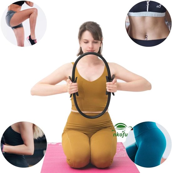 Pilates ring (cirkel banden) beentrainer-dijbeen trainingsapparaat bekkenbodem trainer (fitness yoga)springtouw, terraband + tas