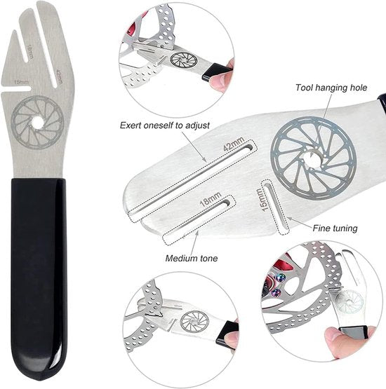 Set van 3 fietsremschijven, afstelling schijfrem, richtgereedschap, remschijfgereedschap voor afvlakking, roestvrijstalen schijfremrichtgereedschap, voor fietsreparatie