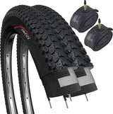 Set van paar fietsbanden 26 x 2,125 inch 57-559 fietsjas opvouwbare banden met sclaverandventielbuizen voor MTB mountainbike hybride fietsjas (2 stuks)