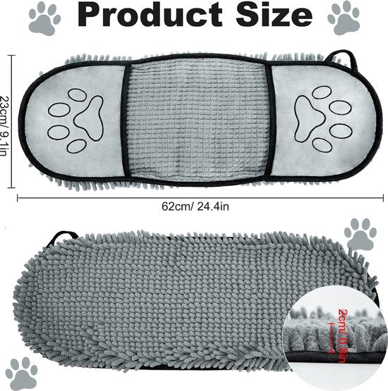 Huisdierbadhanddoek Extra absorberend Chenille Huisdierenhanddoek met handzakken Microvezelhanddoeken Alle honden Katten