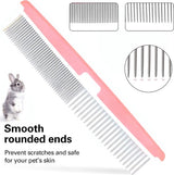 Verzorgingsset voor kleine dieren met vallende borstel voor huisdieren Badmassagehandschoen Pet Grooming Kam Nagelknipper voor konijn cavia puppy kat kitten hamster fret (roze)