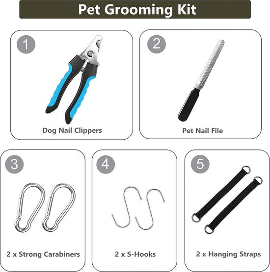 Hondenverzorgingshangmatset voor kleine honden Klauwverzorgingsset - S, hangend harnas voor nageltrimmer, klauwtrimmer, huisdierverzorging