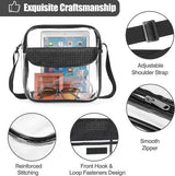 Statium goedgekeurde draagtas, transparante crossbody schoudertas met verstelbare riem voor werk, sport, games, concerten, zwart