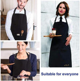 Set van 2 waterdichte kookschorten met zakken, verstelbare keuken- en barbecueschorten