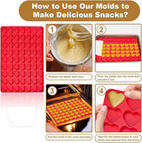 Set van 6 chocoladevorm siliconen pralinévorm set 3D snoepvormen verschillende vormen chocolade siliconen vorm anti-aanbak bloemvorm bakvorm voor het bakken van chocoladesnoepjes (rood)