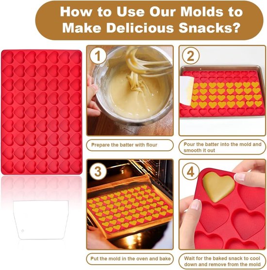 Set van 6 chocoladevorm siliconen pralinévorm set 3D snoepvormen verschillende vormen chocolade siliconen vorm anti-aanbak bloemvorm bakvorm voor het bakken van chocoladesnoepjes (rood)