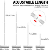 Vloerschrobborstel 2-in-1, schraperborstel met telescoopgreep, vloerschrobber met waterschuiver, bezem met stijve borstelharen voor het reinigen van tegels, badkamer, terras, garage, keuken