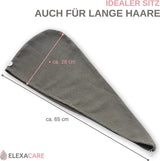 ELEXACARE haartulband, tulband handdoek met knoop (2 stuks, antraciet / grijs) microvezel handdoek voor hoofd en lang haar