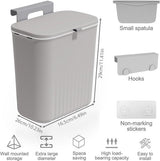 Keukenafvalemmer, 9 l vuilnisemmer, hangende vuilnisemmer keuken met deksel voor badkamer/slaapkamer, vuilnisbak, caravan, compostemmer voor keuken