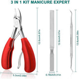 Teennagelknipper voor dikke nagels, Azymi teennagelschaarset met vijl voor de behandeling van ingegroeide teennagels Heavy Duty Professional