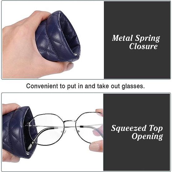 Brillenkoker, 2-delige zonnebrillenkoker met kliksluiting voor dames heren meisjes, draagbare brilorganisator voor brillen leesbril zwembril blauwe lichtbril - wit + blauw