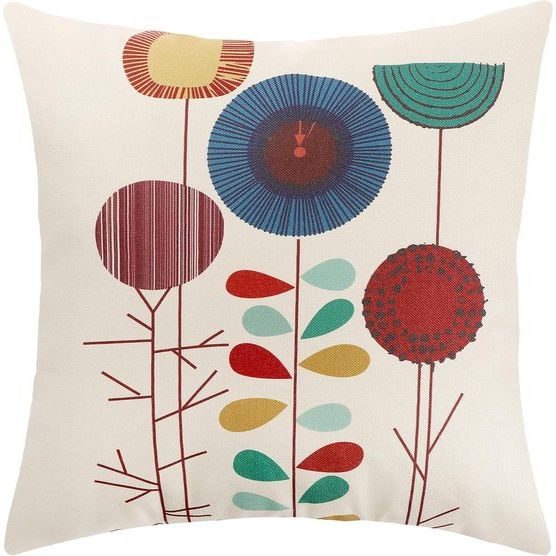 Kussensloop 45 x 45 cm, boho-kussenslopen, set van 4, decoratieve kussenslopen voor bank, kantoor, auto, slaapkamer, thuis, decoratie (bloemen-linnen)