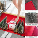 Kersttapijt, 2 stuks, antislip, kerstprint, tapijt, deurmat, badkamertapijt, wasbaar, badmatten, kerstdecoraties voor slaapkamer, keuken, badkamer