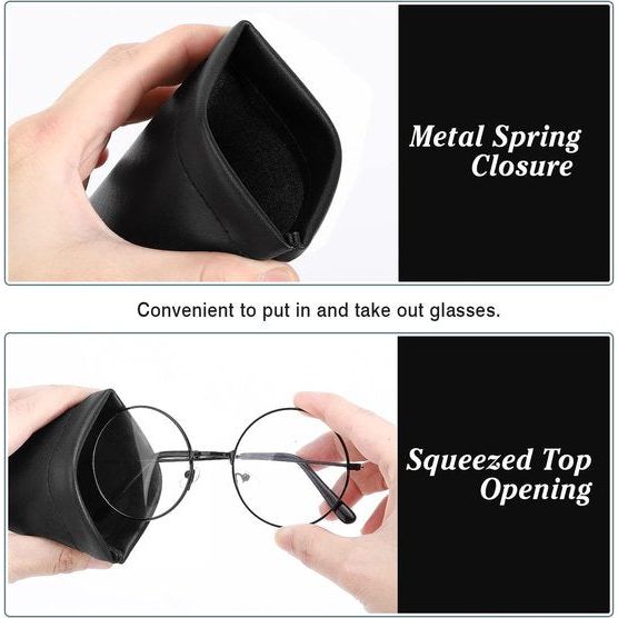 Brillenkoker, 2 stuks draagbare zonnebrillen etui met kliksluiting brillenkoker zachte bril beschermhoes leesbrillenetui voor dames met reinigingsdoekje