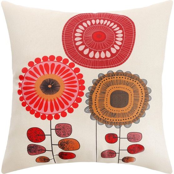 Kussensloop 45 x 45 cm, boho-kussenslopen, set van 4, decoratieve kussenslopen voor bank, kantoor, auto, slaapkamer, thuis, decoratie (bloemen-linnen)