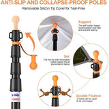 Tarpaulin Poles, Heavy Duty Tent Poles, Set of 2, Adjustable Aluminium Tent Poles for Tarps, Lightweight and Portable Telescopic Tarpaulin Poles for Camping, Hiking, Hammock etc. 4 Segments