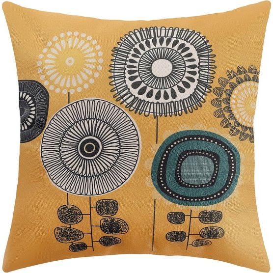 Kussensloop 45 x 45 cm, boho-kussenslopen, set van 4, decoratieve kussenslopen voor bank, kantoor, auto, slaapkamer, thuis, decoratie (bloemen-linnen)