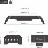 Monitorstandaard, monitorstandaard van hout voor monitor laptop tv, monitorstandaard met lade, telefoonhouder (geen installatie) 52 x 23,5 x 8,9 cm zwart