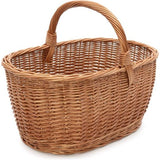 Design Marktmand (grootte en vorm naar keuze), boodschappenmand, mand om te winkelen/hengselmand gevlochten van wilgentenen