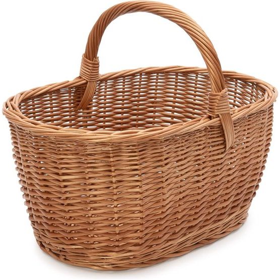 Design Marktmand (grootte en vorm naar keuze), boodschappenmand, mand om te winkelen/hengselmand gevlochten van wilgentenen