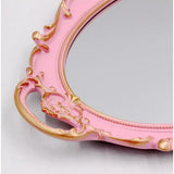 vintage mirror kleine wandspiegel hangspiegel 36,8 x 25,4 cm ovaal roze